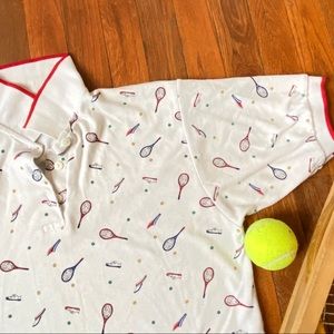 Vintage 70s tennis collared shirt